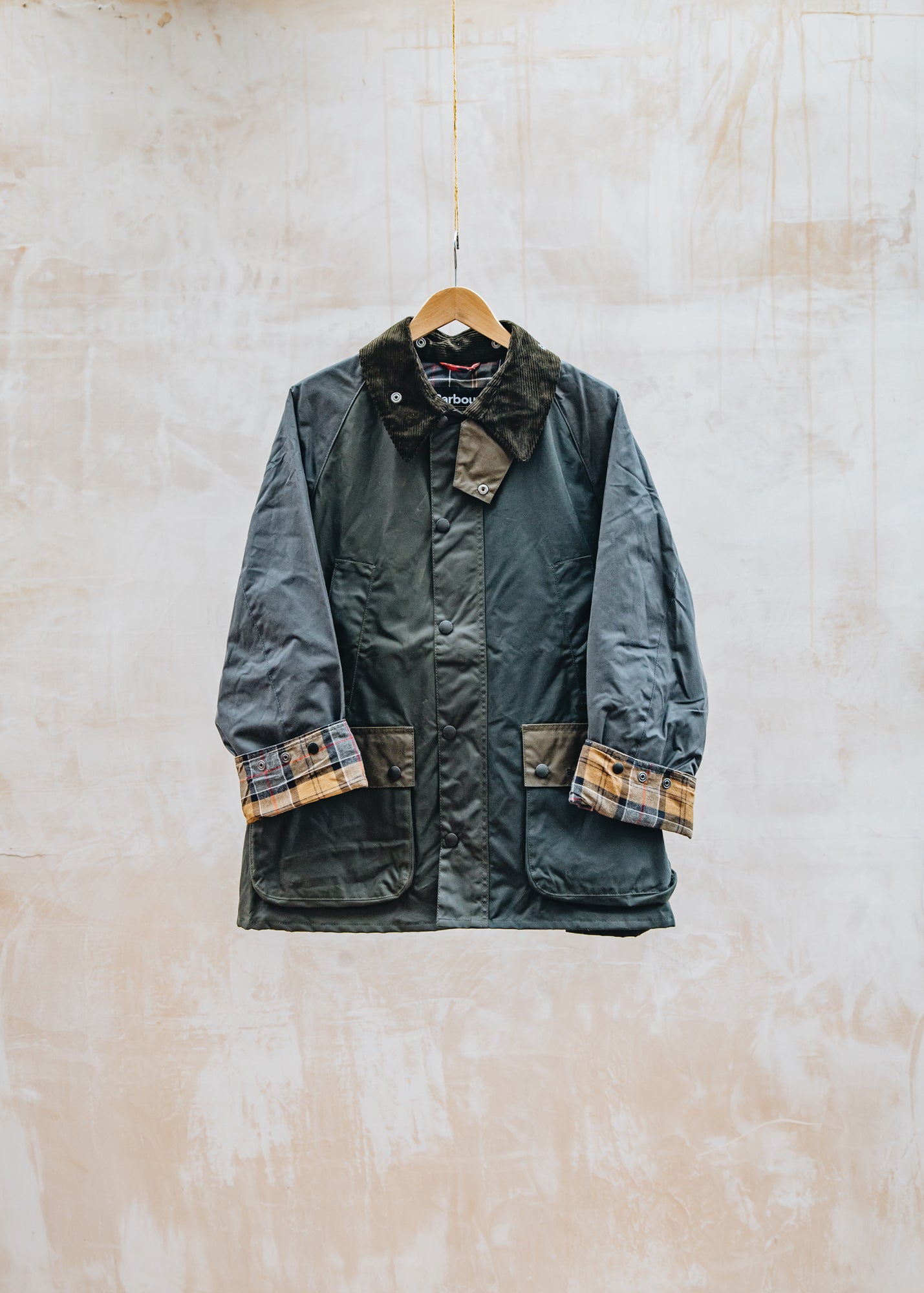Red Wing Oversized Patchwork Bedale Wax Jacket in Sage Multi