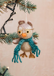 Owl with Glasses Ornament