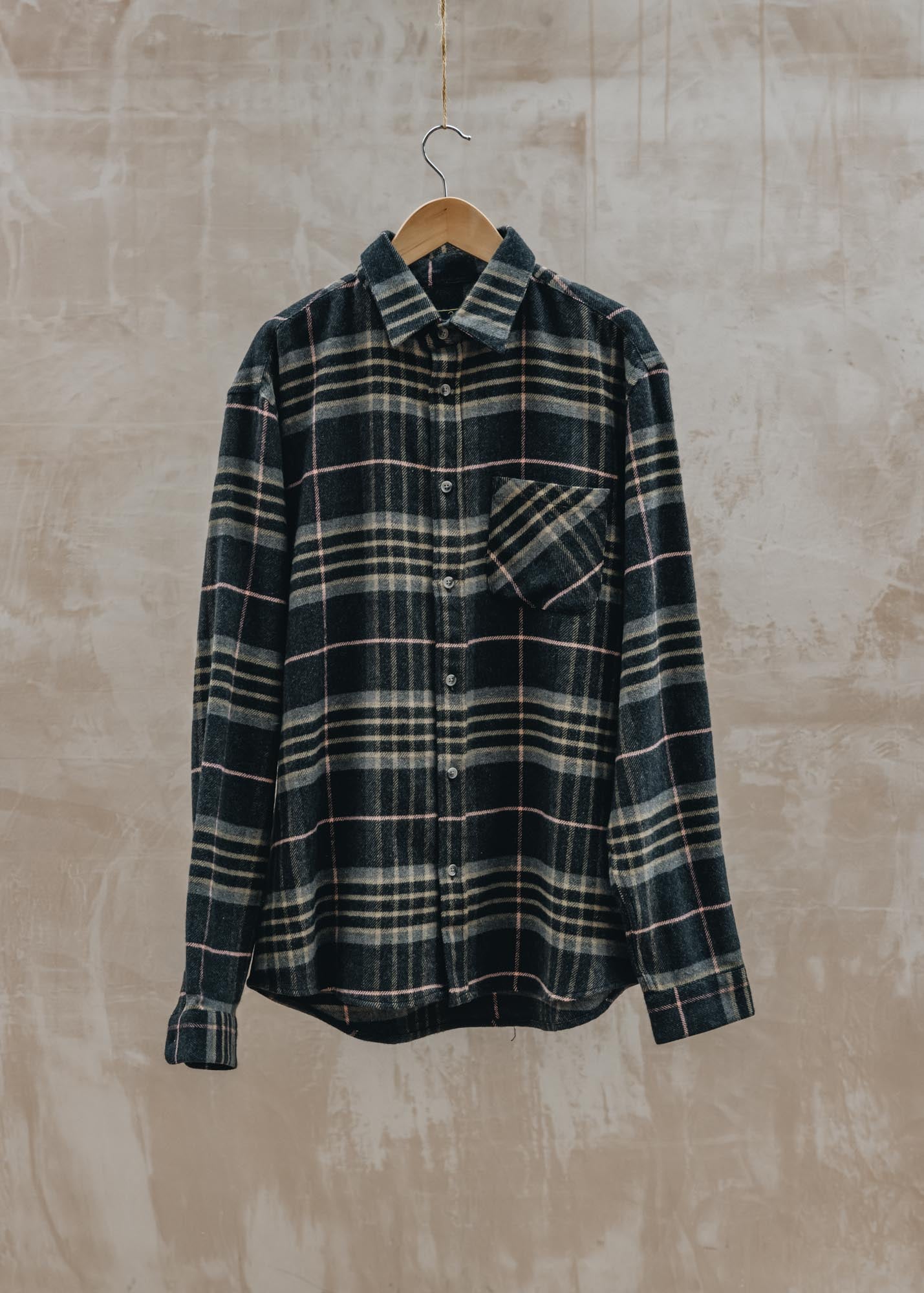Portuguese Flannel Arquive Shirt in Grey and Pink