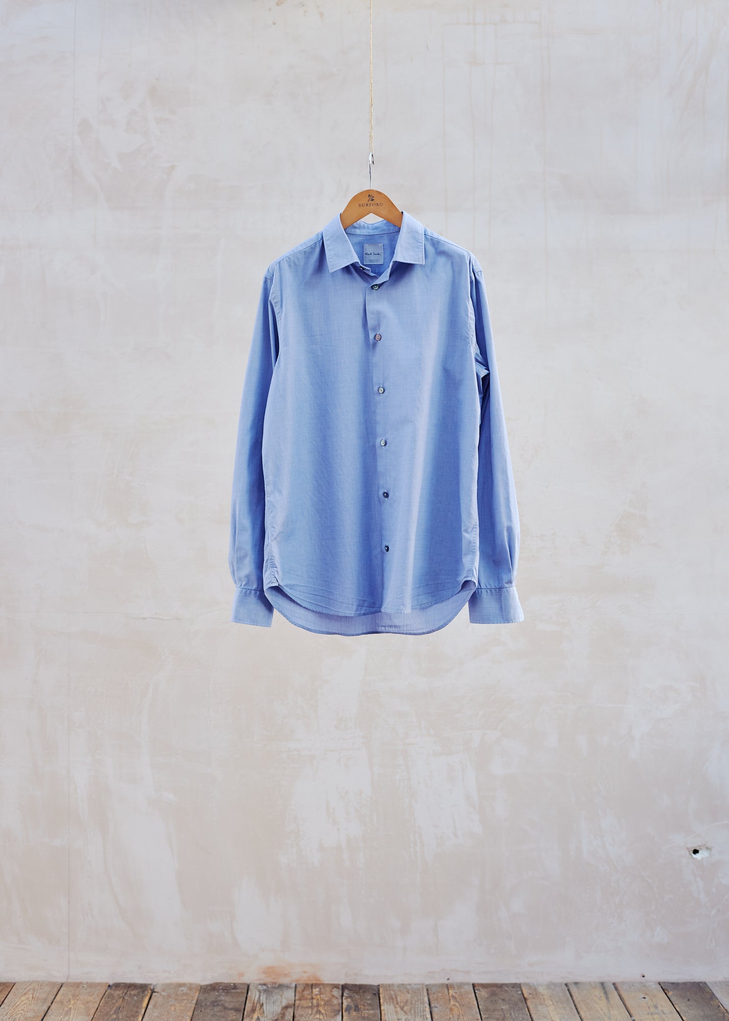 Kenny Ryder Paul Smith Fine Striped Blue Cotton Shirt - XL