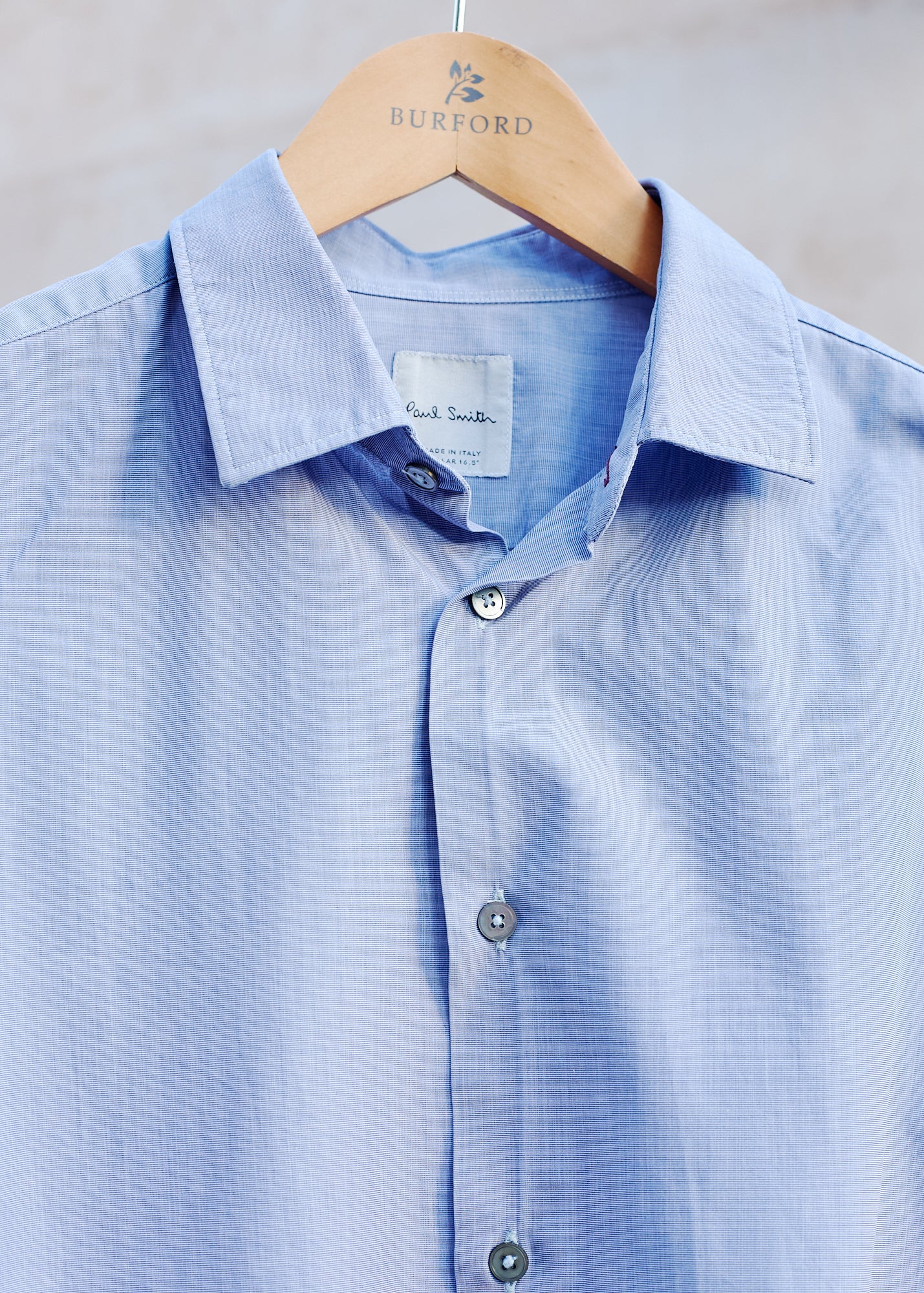 Kenny Ryder Paul Smith Fine Striped Blue Cotton Shirt - XL