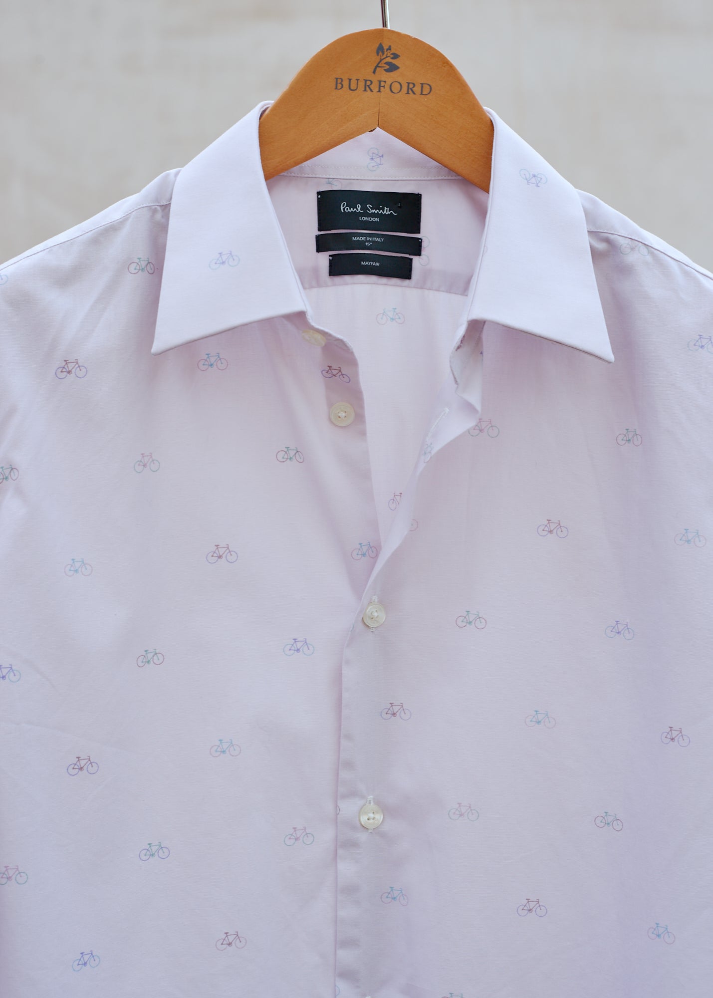 Paul Smith Light Pink Bicycle Patterned Shirt - M
