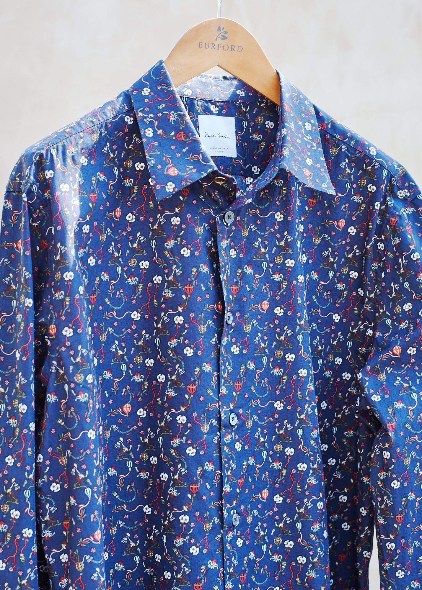 Kenny Ryder Paul Smith Flower Patterned Cotton Shirt/ L