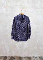 Paul Smith Navy Flower Patterned Cotton Shirt - L
