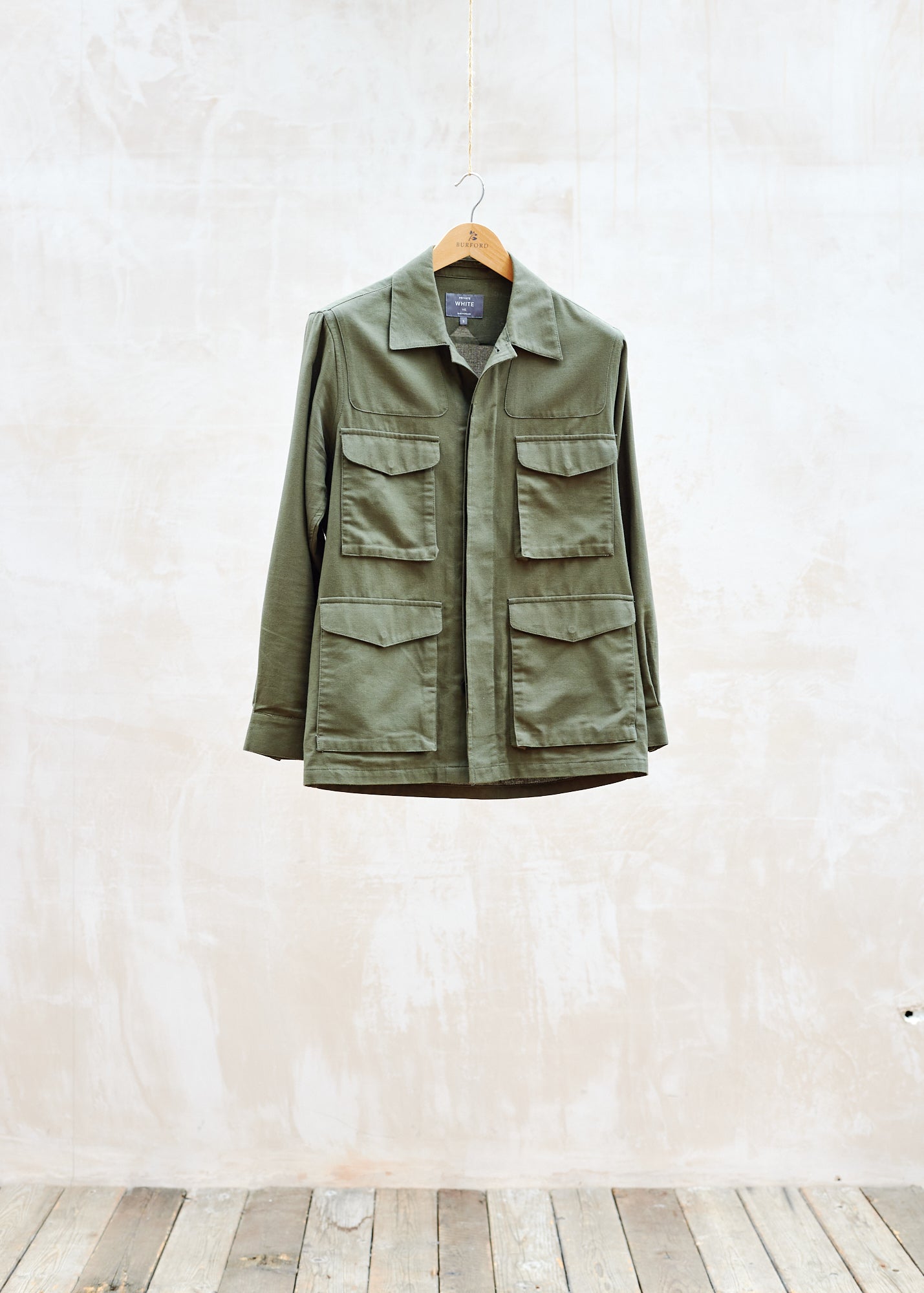 Private White V.C. LW Tough Green Cotton Shirt Jacket 
