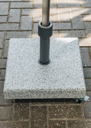 Pacific Lifestyle Salerno Hammered Grey Granite Wheeled Parasol Base for Centre Pole Parasols, 40kg