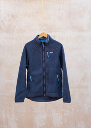 Retro Pile Fleece Jacket in New Navy / Sunken Blue