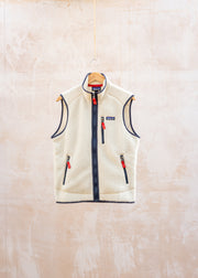 Retro Pile Fleece Vest in Pelican / Smolder Blue