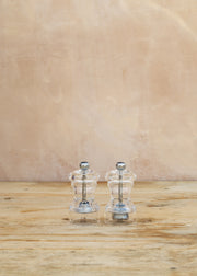 Bistro Salt and Pepper Mills in Clear Acrylic, 10cm