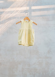 Bob & Blossom Babies' Bib Romper in Yellow Check