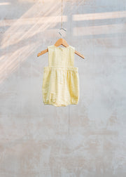 Pigeon Organics Babies' Bib Romper in Yellow Check