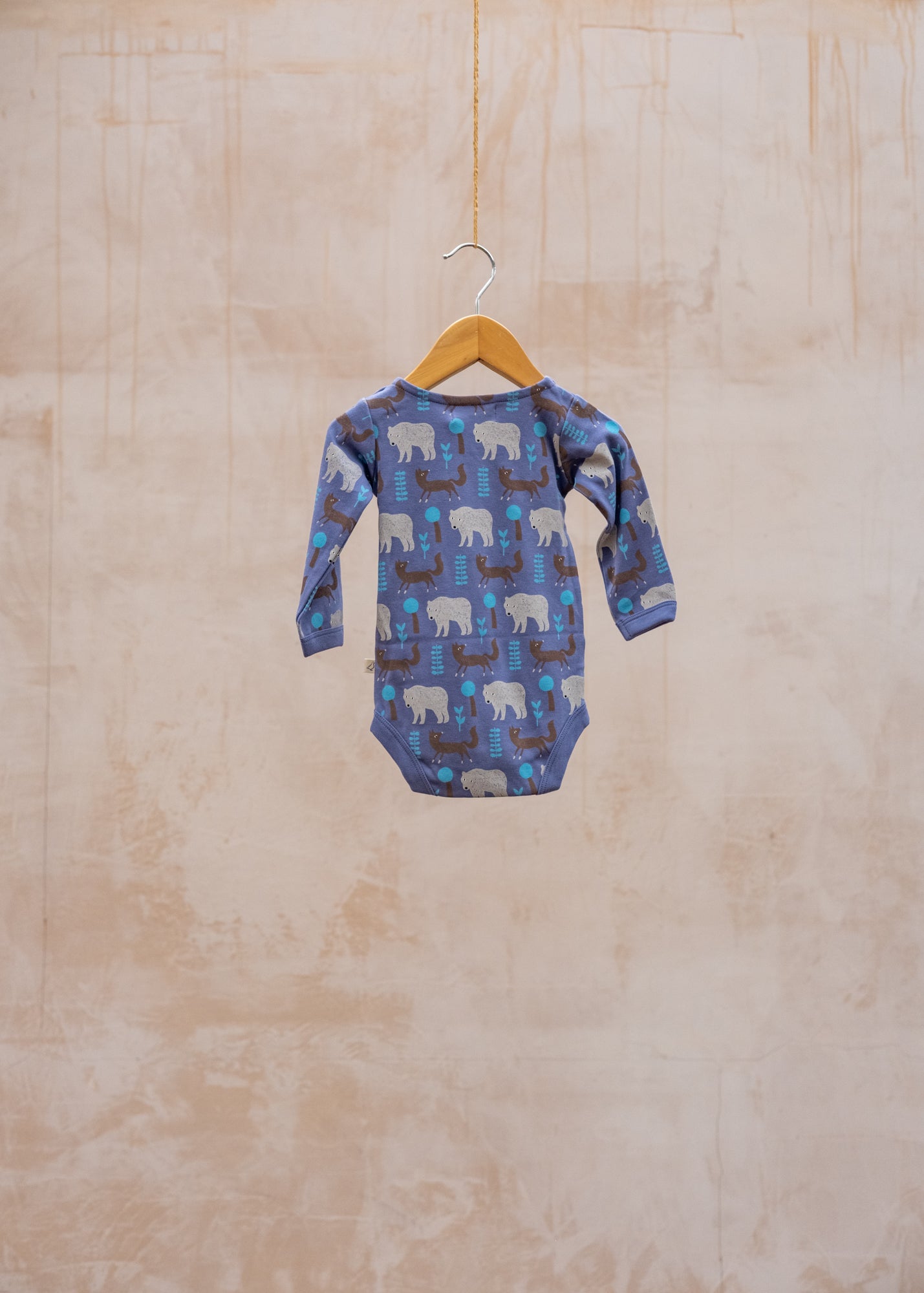 Pigeon Organics Babies' Body Suit in Bear and Fox Blue