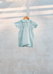 Bob & Blossom Babies' Peter Pan Collar Smock Dress in Ditsy Blue