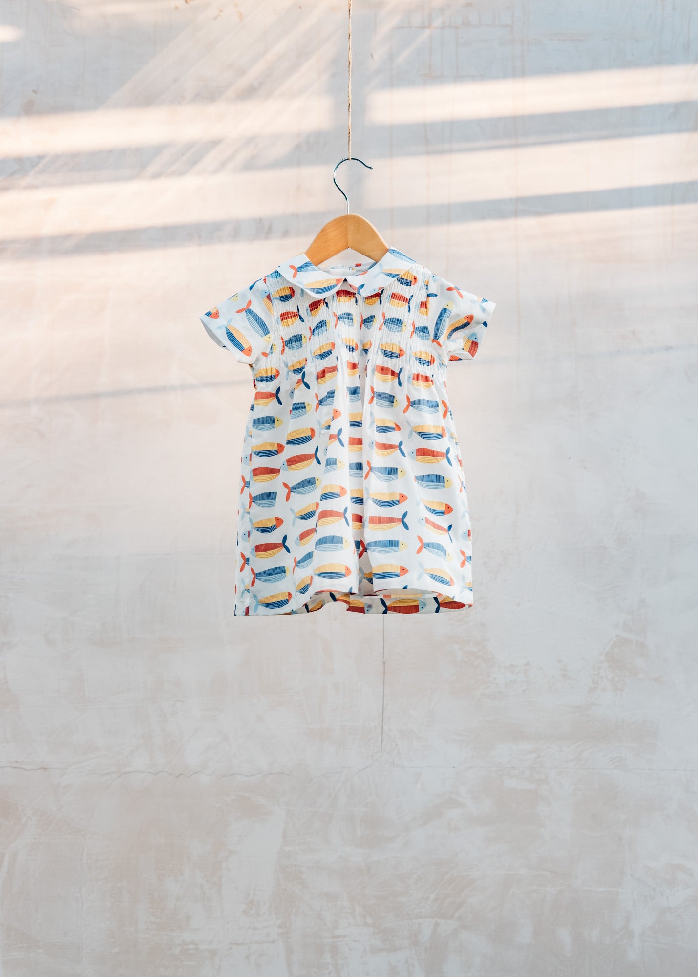 Bob & Blossom Babies' Sleeveless Smock Dress in Sardines