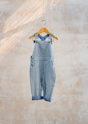 Bob & Blossom Babies' Worker Dungarees in Dusty Blue Check