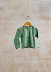 Bob & Blossom Children's Pointelle Cardigan in Green