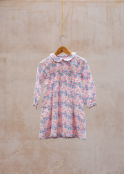 Children's Smock Dress with Peter Pan Collar in Winter Berry