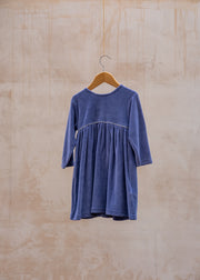 Children's Velour Party Dress in Velvet Blue