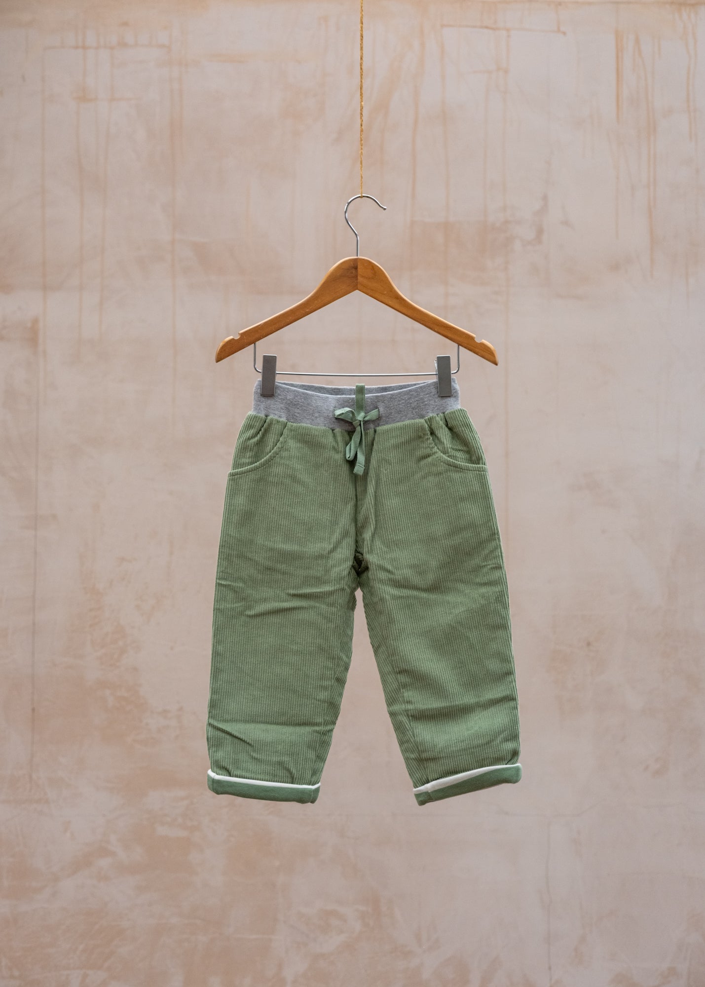 Lined Cord Trousers in Green