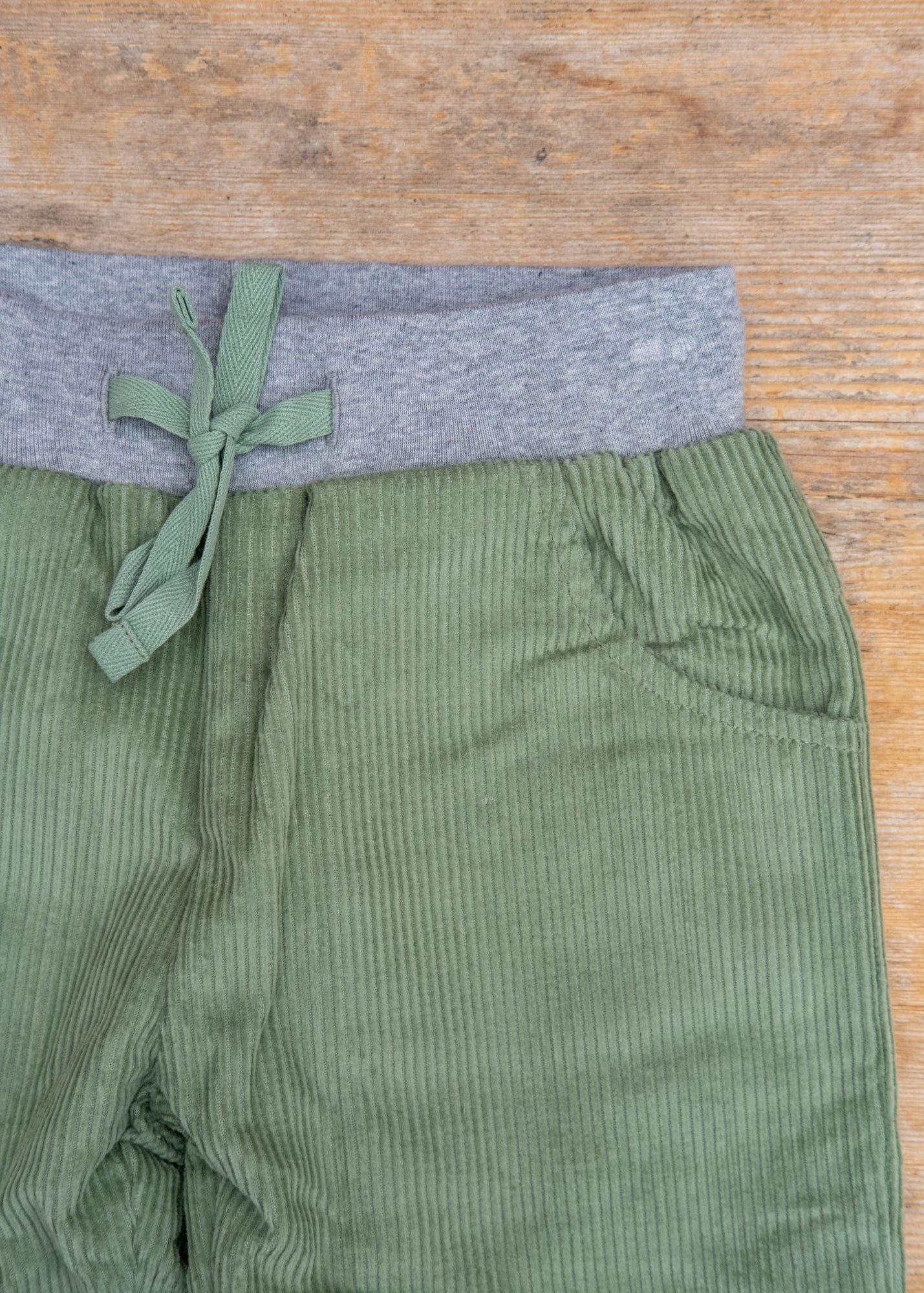 Pigeon Organics Lined Cord Trousers in Green