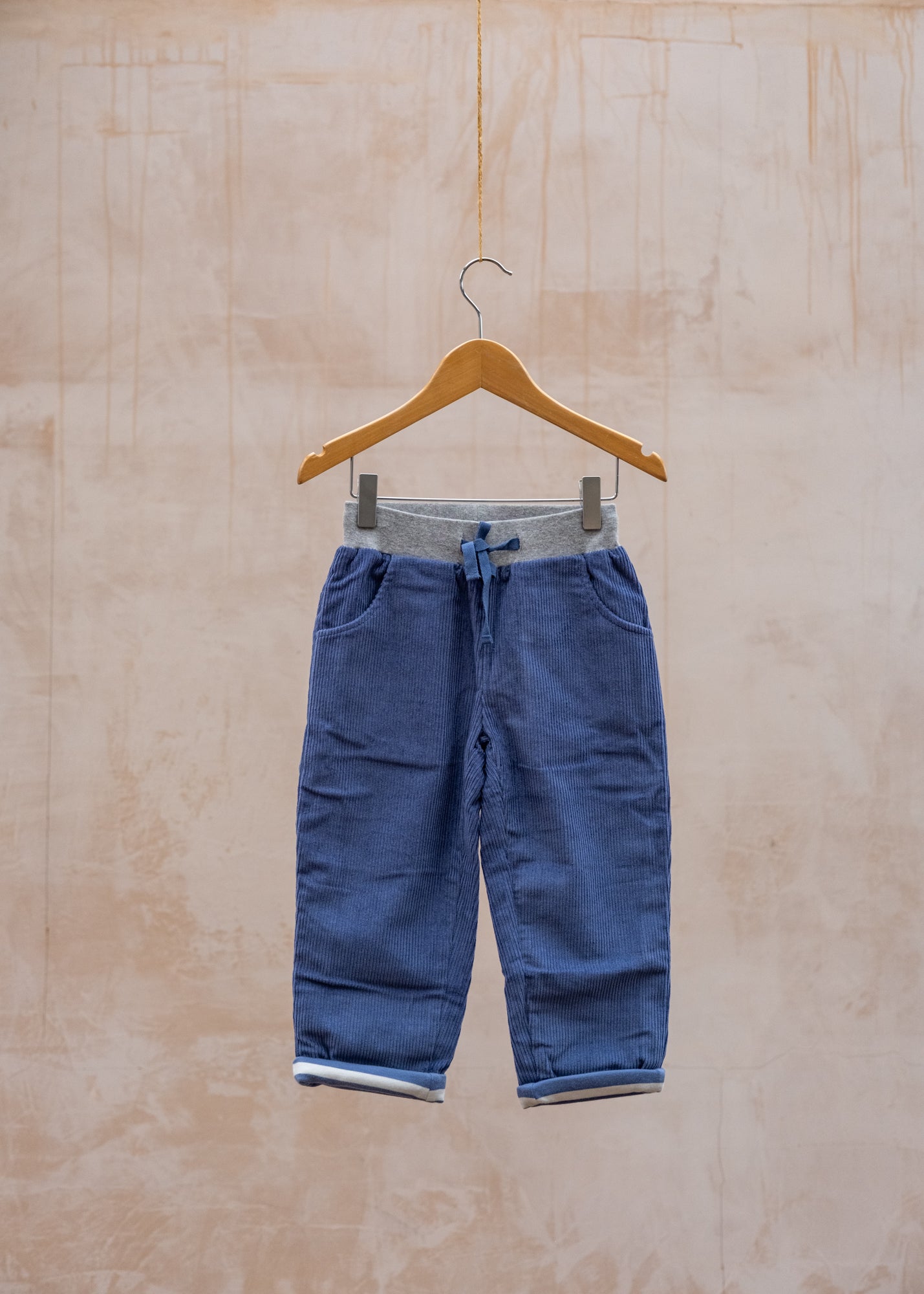 Lined Cord Trousers in Night Blue