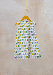 Sleeveless Smock Dress in Apples