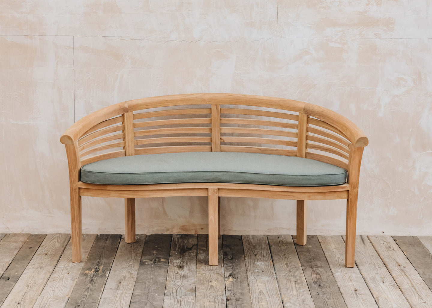 Bramblecrest Pimlico Banana Teak Bench with Taupe Cushion