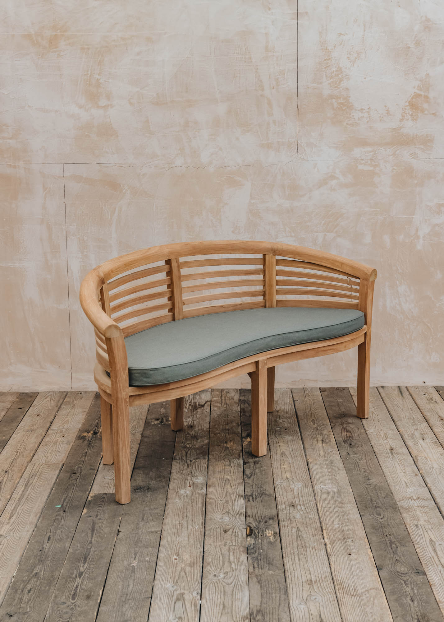 Bramblecrest Pimlico Banana Teak Bench with Taupe Cushion