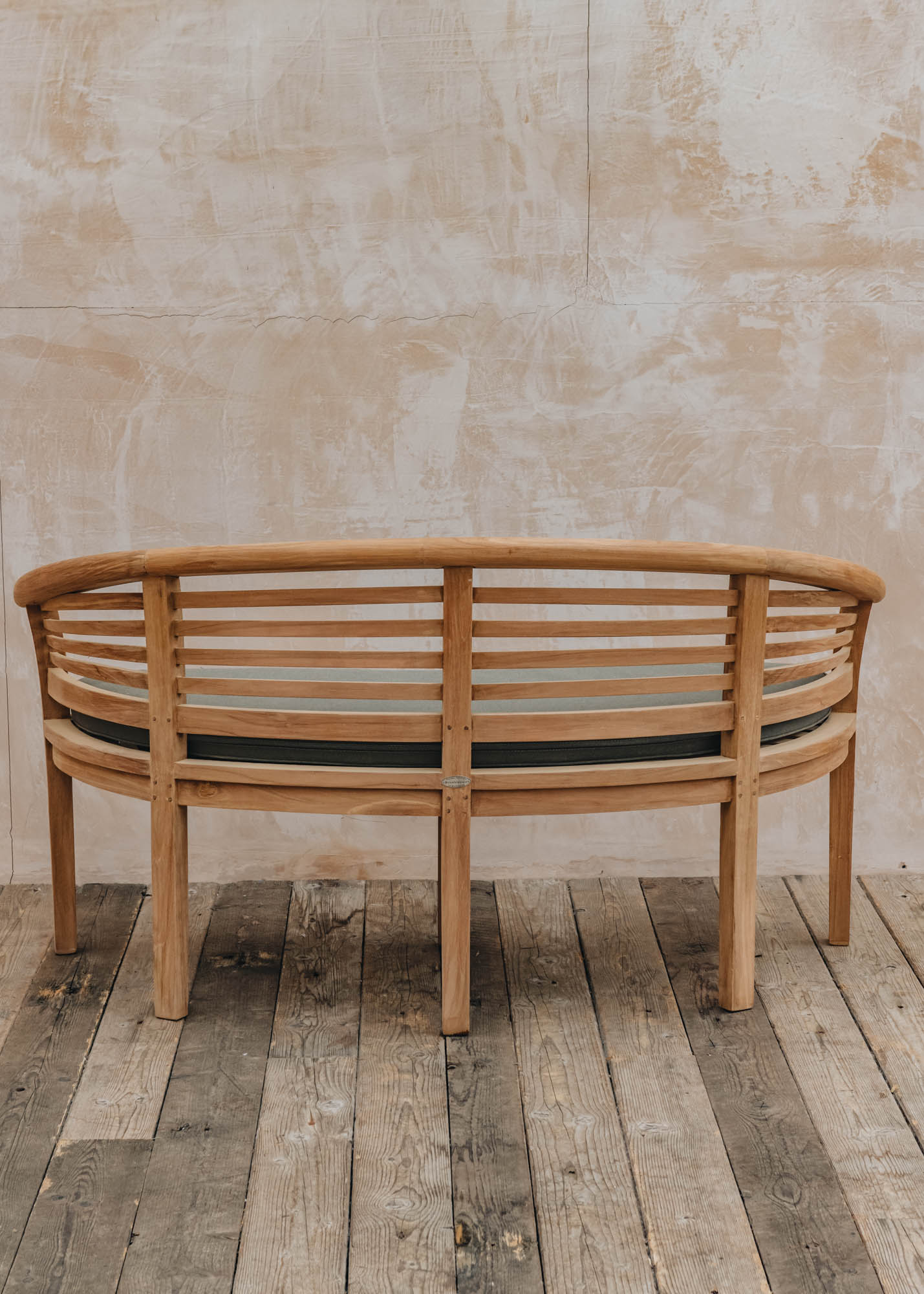 Bramblecrest Pimlico Banana Teak Bench with Taupe Cushion