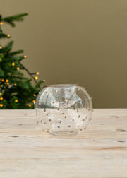Unique Treasures Platinum and Iris Glass Tealight Holder