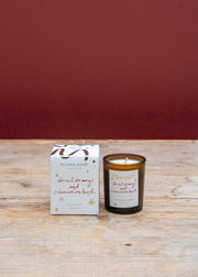 Votive Candle in Dried Orange and Cinnamon Bark