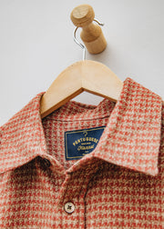 Portuguese Flannel Abstract Pied Poule Shirt in Clay
