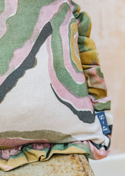 Print Sisters Archive Swirls Ruffled Cushion