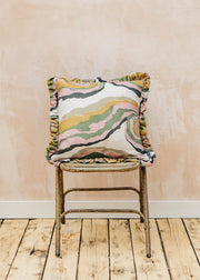Print Sisters Archive Swirls Ruffled Cushion