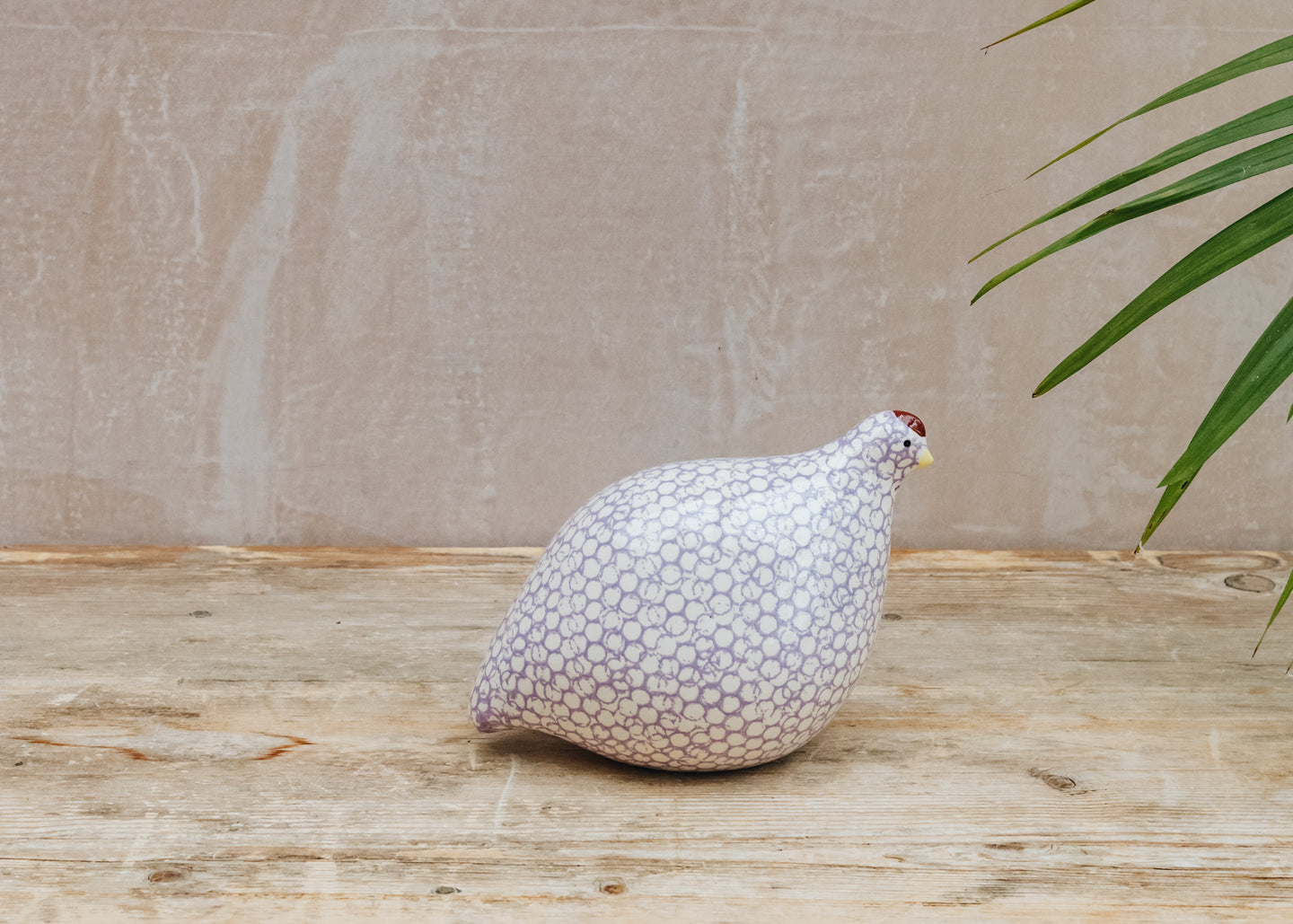 Quail in White Spotted Mauve