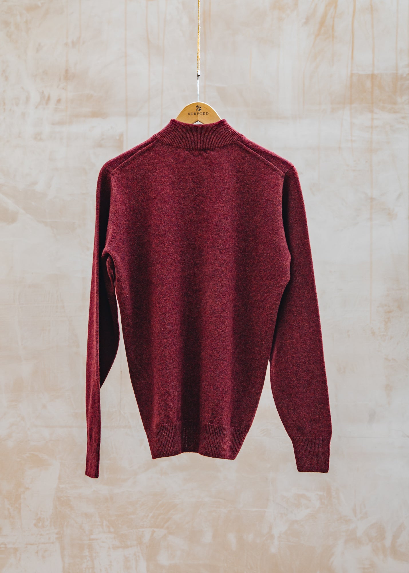 William Lockie Quarter Zip Pullover in Red Velvet