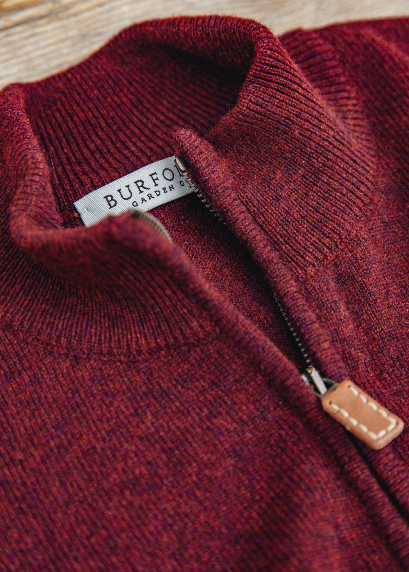 William Lockie Quarter Zip Pullover in Red Velvet
