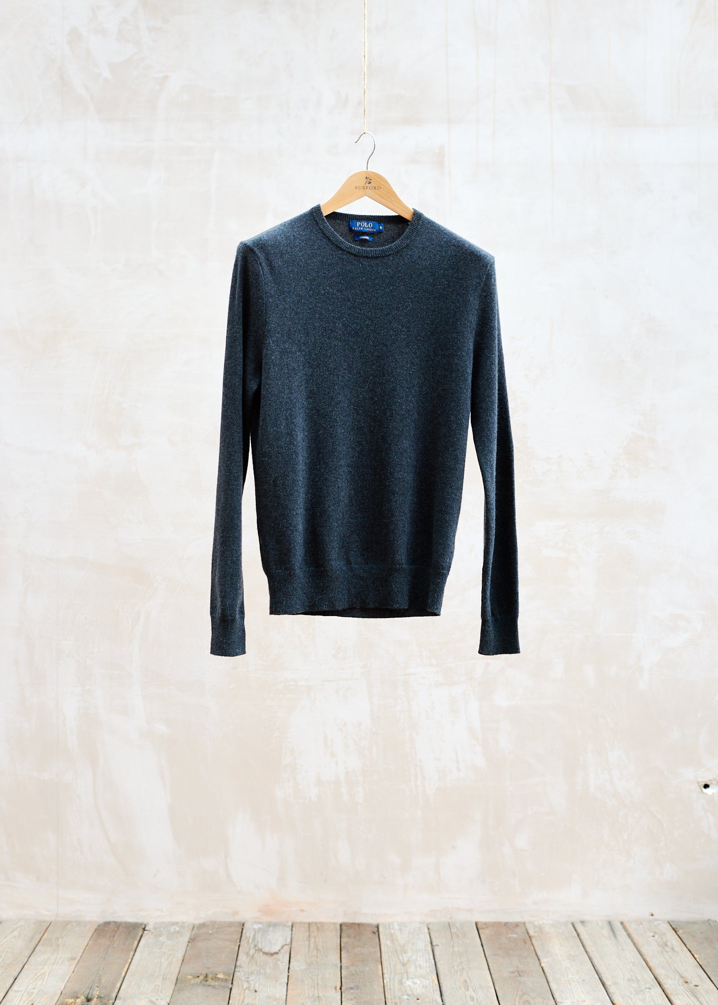 Ralph Lauren Charcoal 100% Cashmere Crewneck