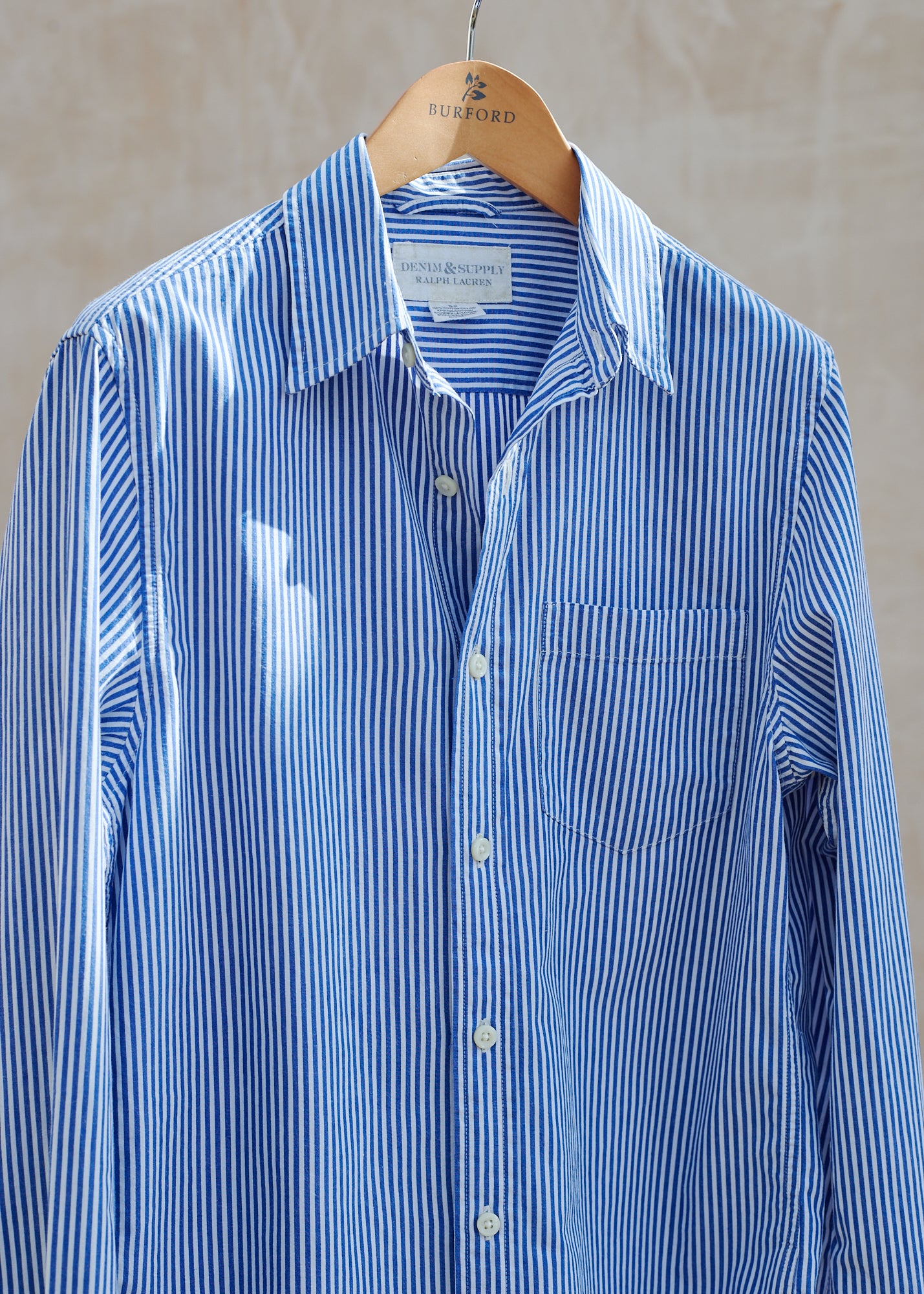 Ralph Lauren Blue & White Striped Cotton Shirt - S