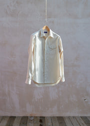 Ralph Lauren PL Striped Cream/Brown 100% Cotton Shirt - M
