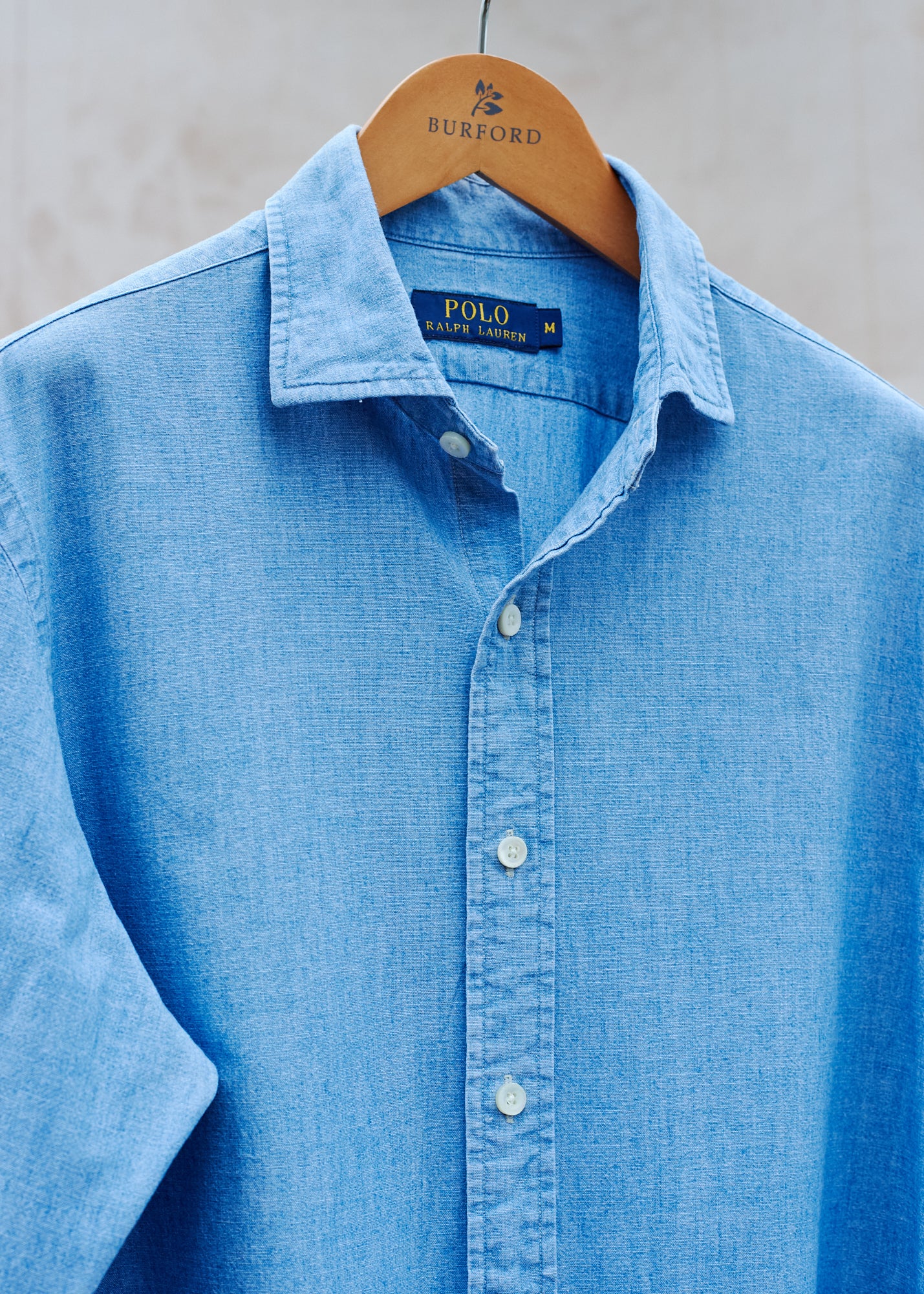 Kenny Ryder Ralph Lauren Light Blue Cotton Chambray Shirt - M