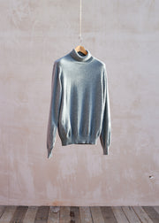 Rubinacci 100% Cashmere Grey Roll-Neck - L/XL