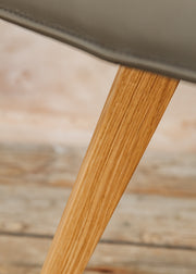 Richard Stamp Clipper Dining Chair in Moss Toledo Leather