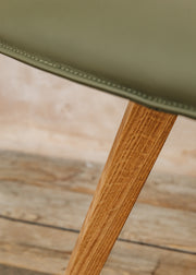 Richard Stamp Clipper Dining Chair in Olive Toledo Leather