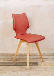 Richard Stamp Clipper Dining Chair in Red Toledo Leather