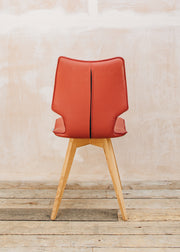 Richard Stamp Clipper Dining Chair in Red Toledo Leather