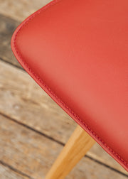 Richard Stamp Clipper Dining Chair in Red Toledo Leather