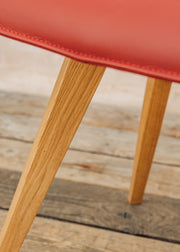 Richard Stamp Clipper Dining Chair in Red Toledo Leather
