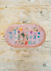 Festival of Flowers Scallop Edge Enamel Tray