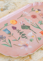 Roomytown Festival of Flowers Scallop Edge Enamel Tray